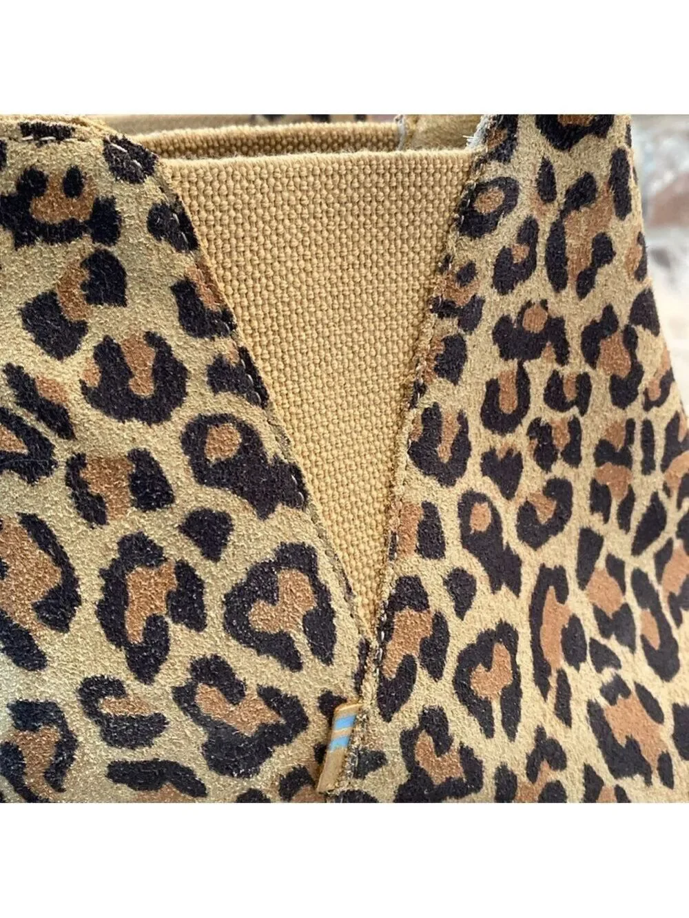 Toms Leopard Animal Print Kelsey Wedge Booties, Size 9.5